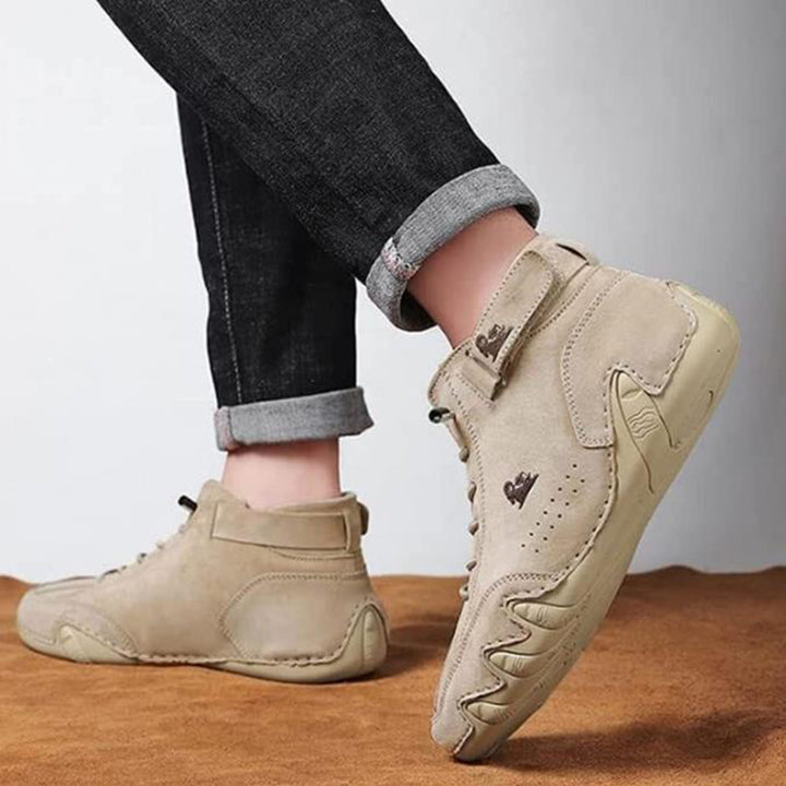 Pánské Ankle Boty Podzim Zima Suede Velcro Šněrovací Tenisky pro Stylový Komfort