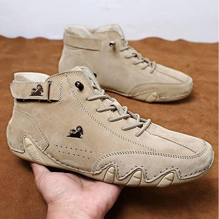Pánské Ankle Boty Podzim Zima Suede Velcro Šněrovací Tenisky pro Stylový Komfort