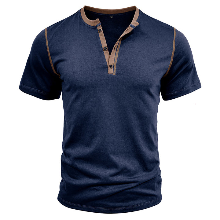 Krátký Rukáv V-neck Polo Košile pro Neformální Styl